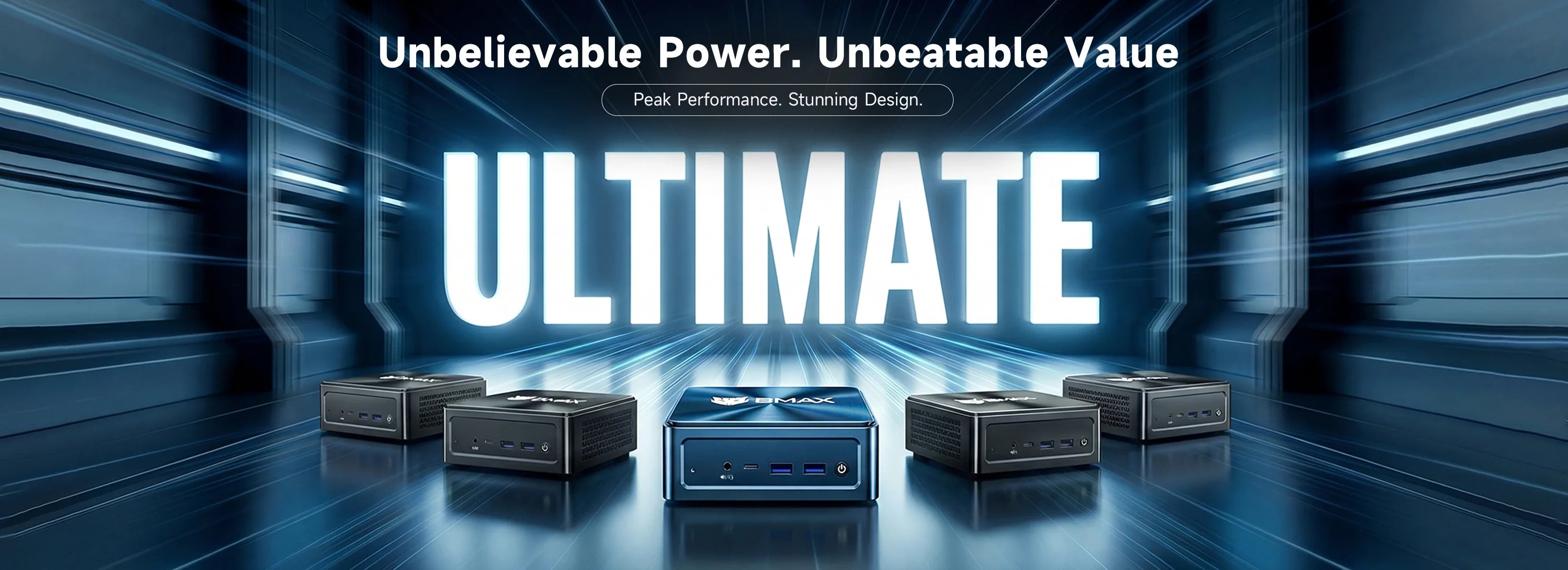 BMAX Mini PC compact desktop computer showing metallic finish and branding