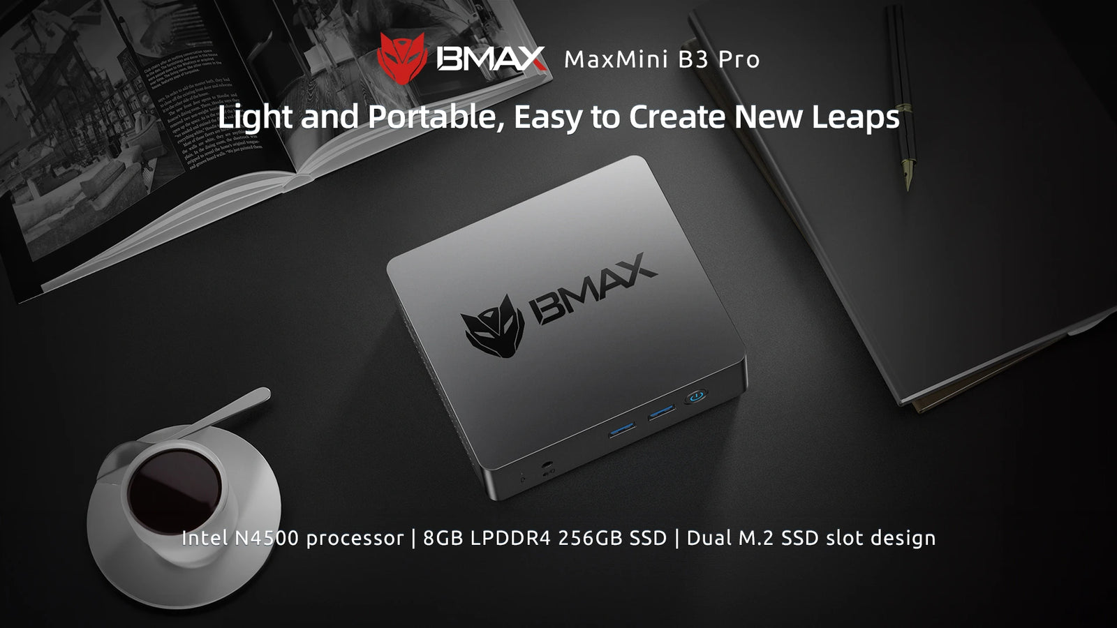 BMAX B3 Pro Mini PC | Intel Celeron N4500 Windows 11 Pro Computer - A+ Image 1