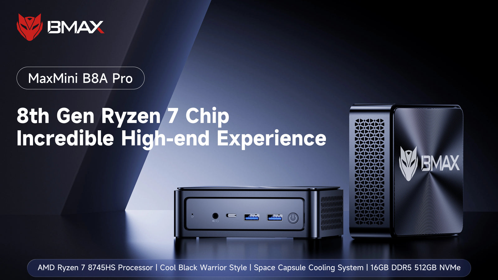 BMAX B8A Pro Mini PC | AMD Ryzen 7 8745HS Windows 11 Computer - A+ Image 1