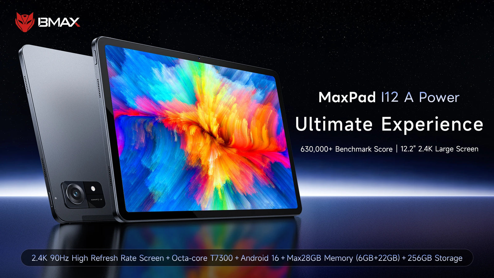 BMAX I12 A Power Tablet | 12.2-inch Android 16 4G Tablet PC - A+ Image 1