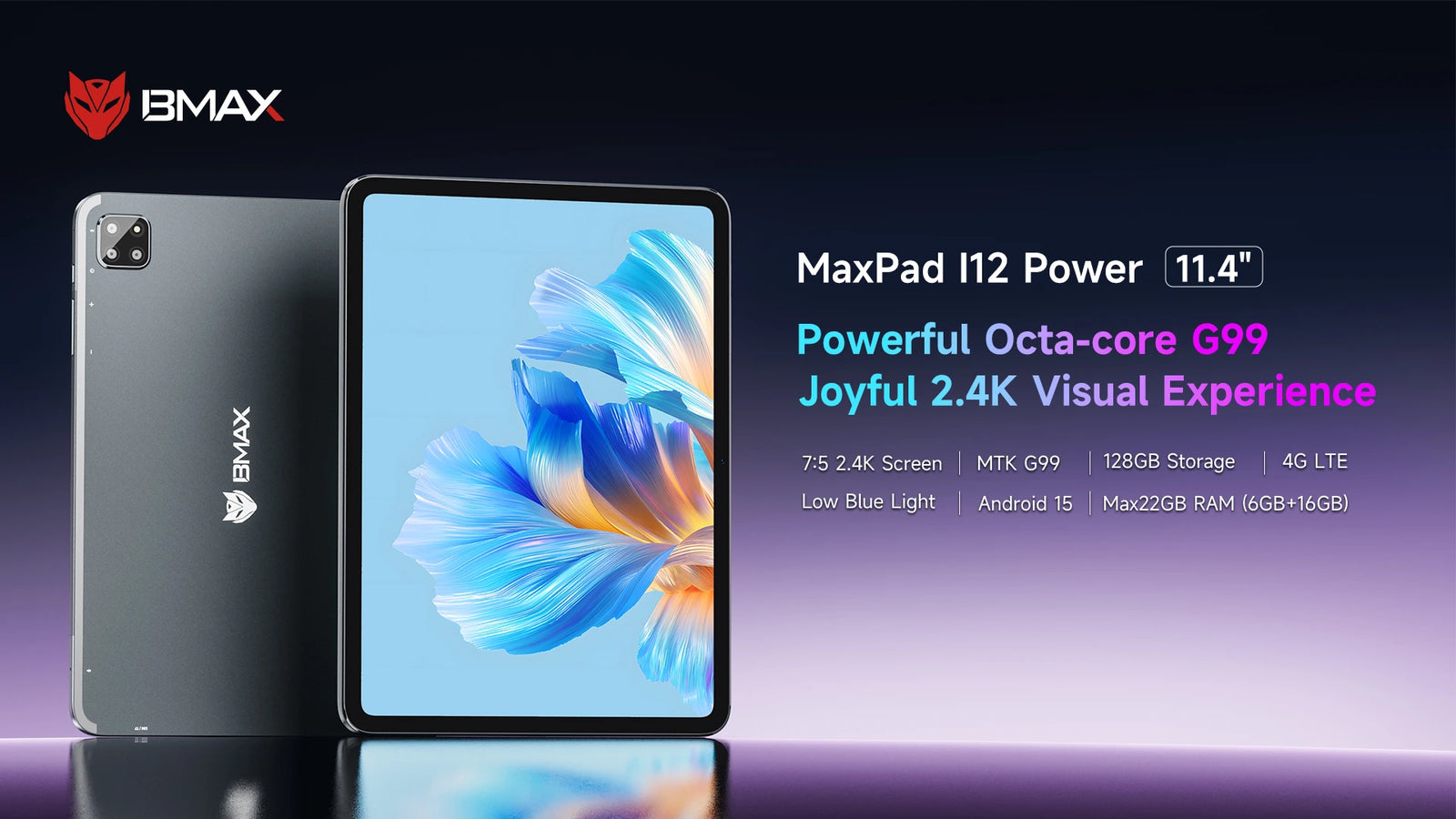 Tablet mocy BMAX I12 | 11,4-calowy tablet z Androidem 15 4G - A+ Image 1