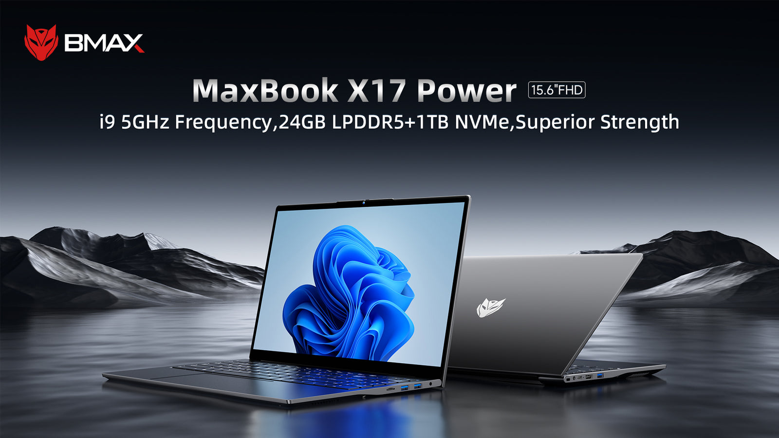 BMAX X17 Power Laptop | Intel Core i9-12900H Windows 11 Pro Laptop with 24GB RAM - A+ Image 1