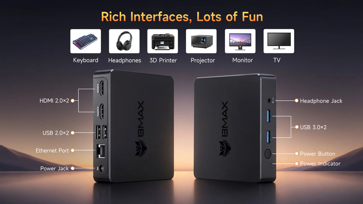 BMAX B3 Mini Mini PC | Intel Celeron N4100 Mini Computer with 8GB RAM and 256GB SSD A+