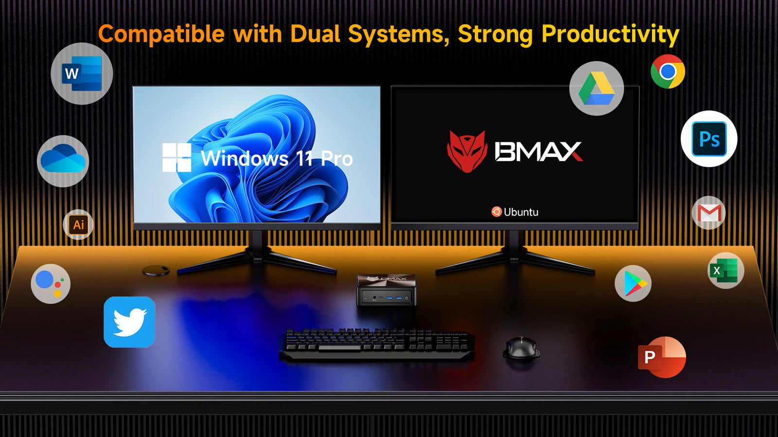 BMAX B8A Pro Mini PC | AMD Ryzen 7 8745HS Windows 11 Computer - A+ Image 12