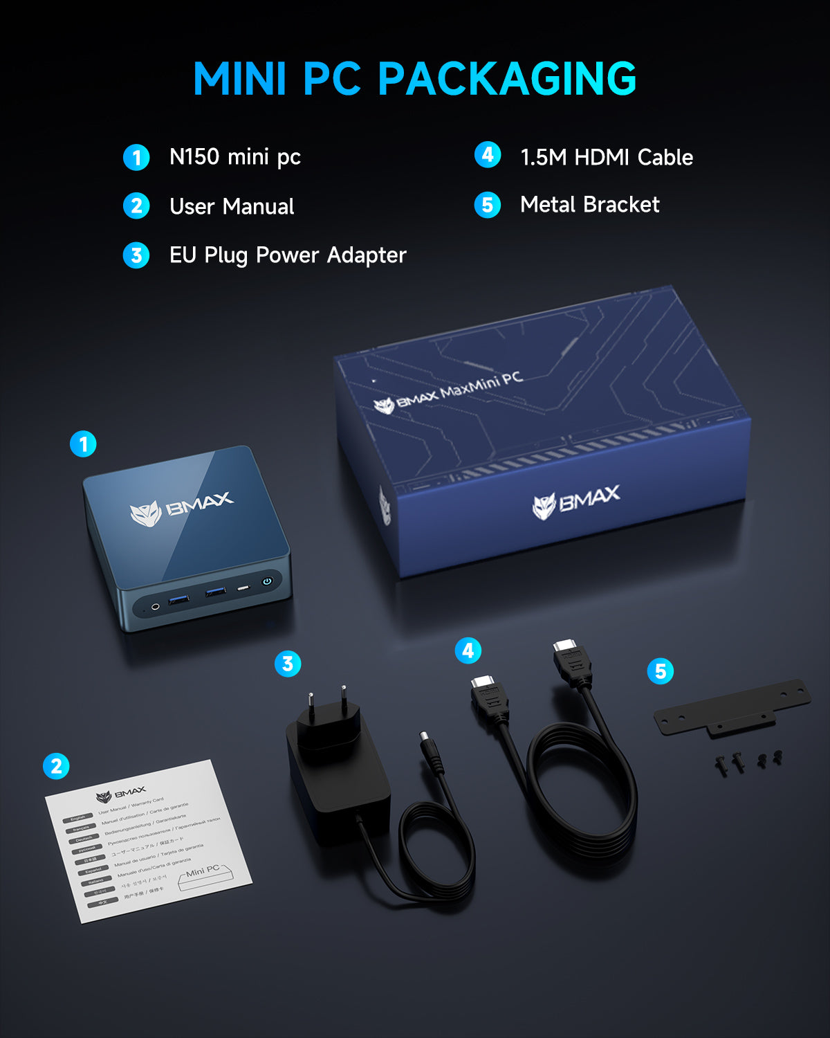 BMAX B4 Ultra Mini PC - Intel 13th Gen N150, 12GB RAM, 512GB SSD