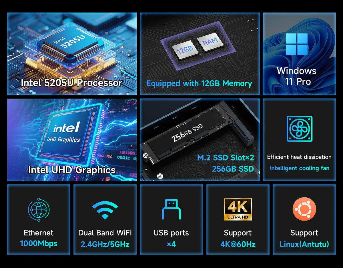 Mini PC BMAX B2 Power | Intel Celeron 5205U A+