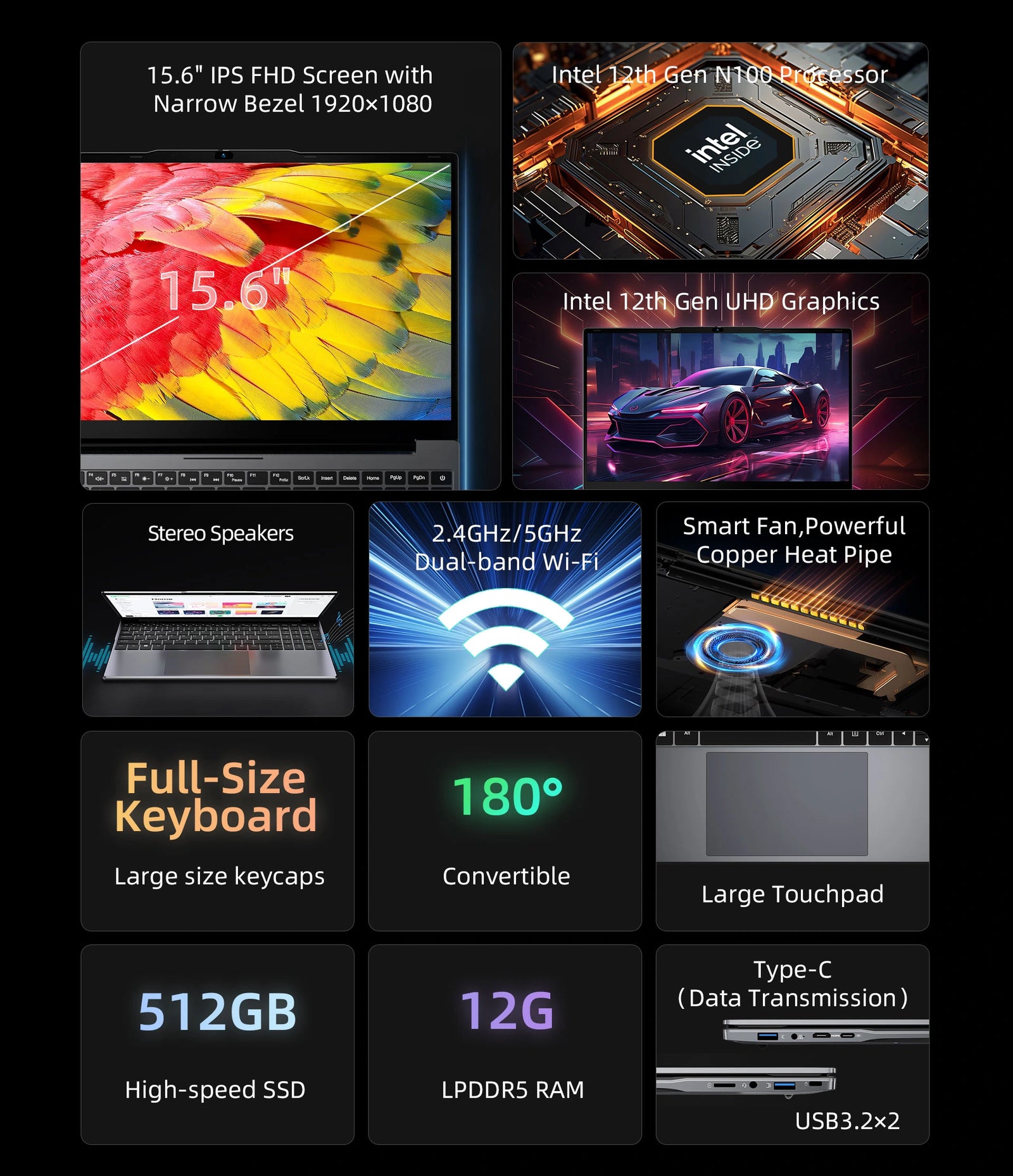 BMAX X15 Pro Laptop | Windows 11 Pro Notebook with Intel N95 Processor - A+ Image 2