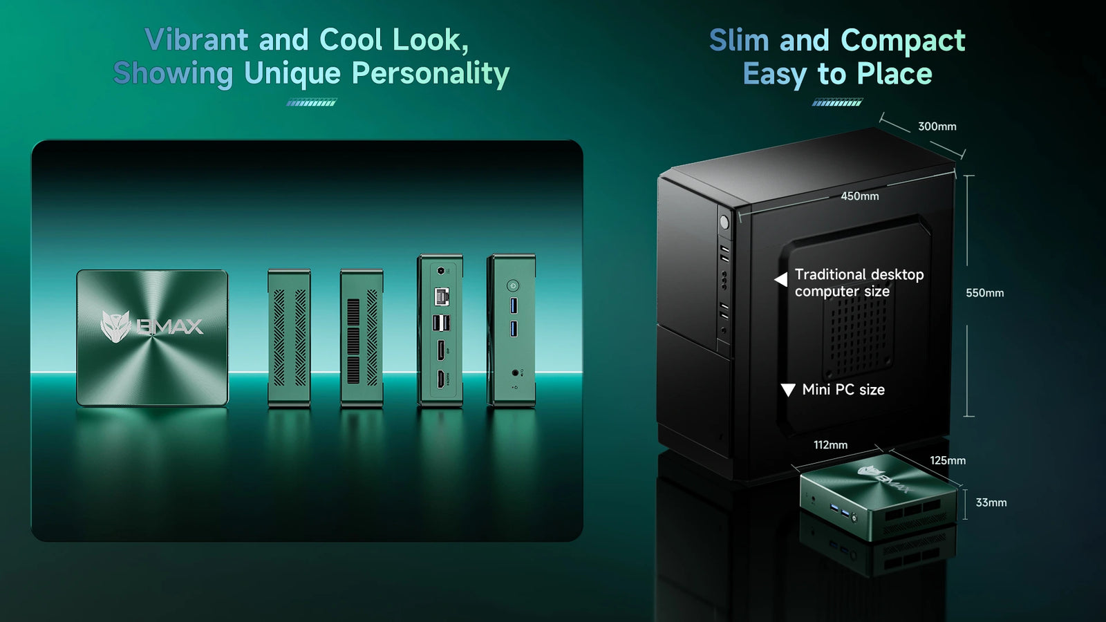 BMAX B6 Turbo Mini PC | Intel Core i5-8257U Windows 11 Computer - A+ Image 3