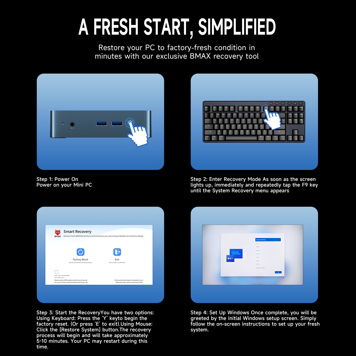 Bmax B2 Power Intel® Celeron® 5205U 8GB DDR4 RAM 256GB SSD Mini PC