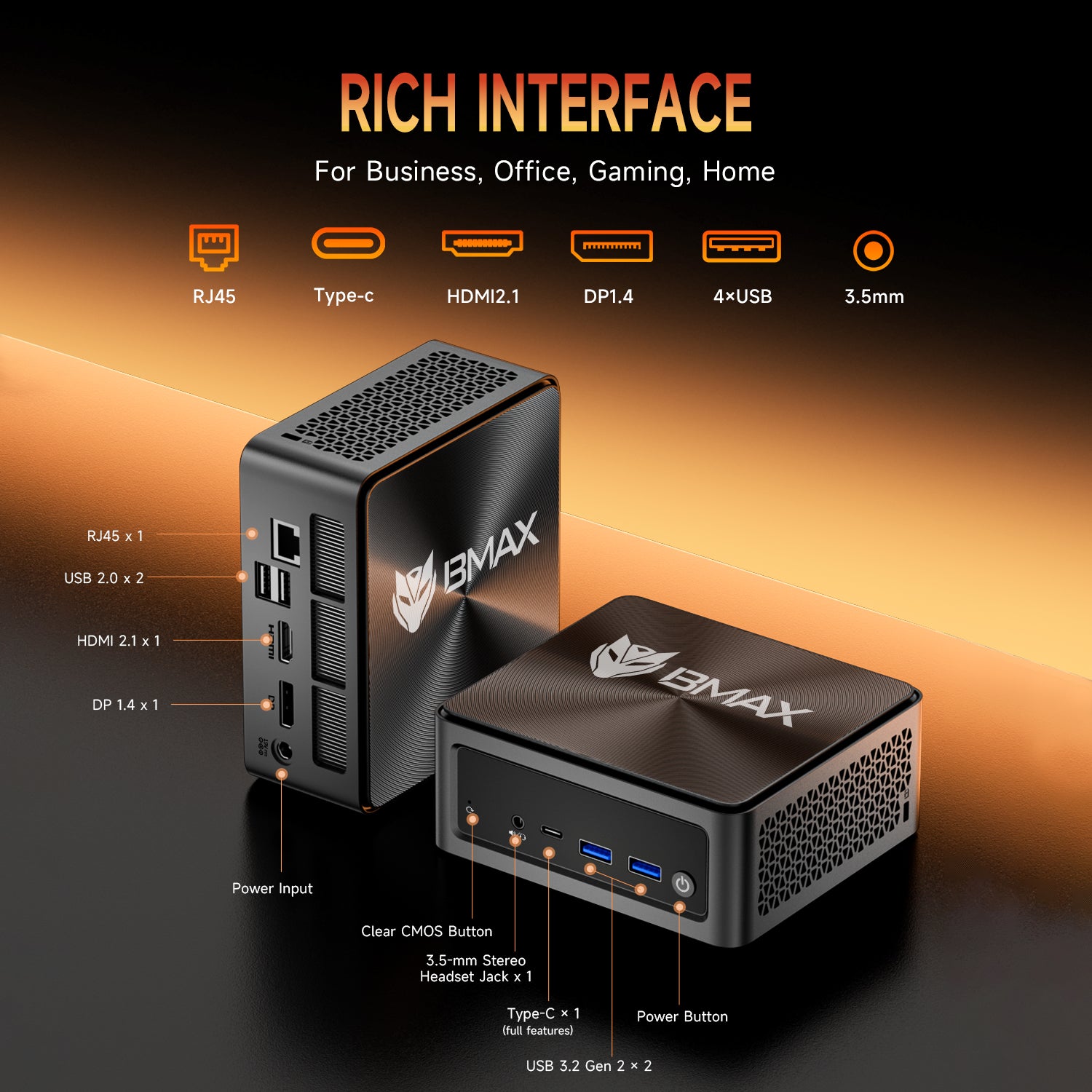 MaxMini B5 A Pro Rich Interfaces USB 3.2 USB 2.0 and Audio Jack