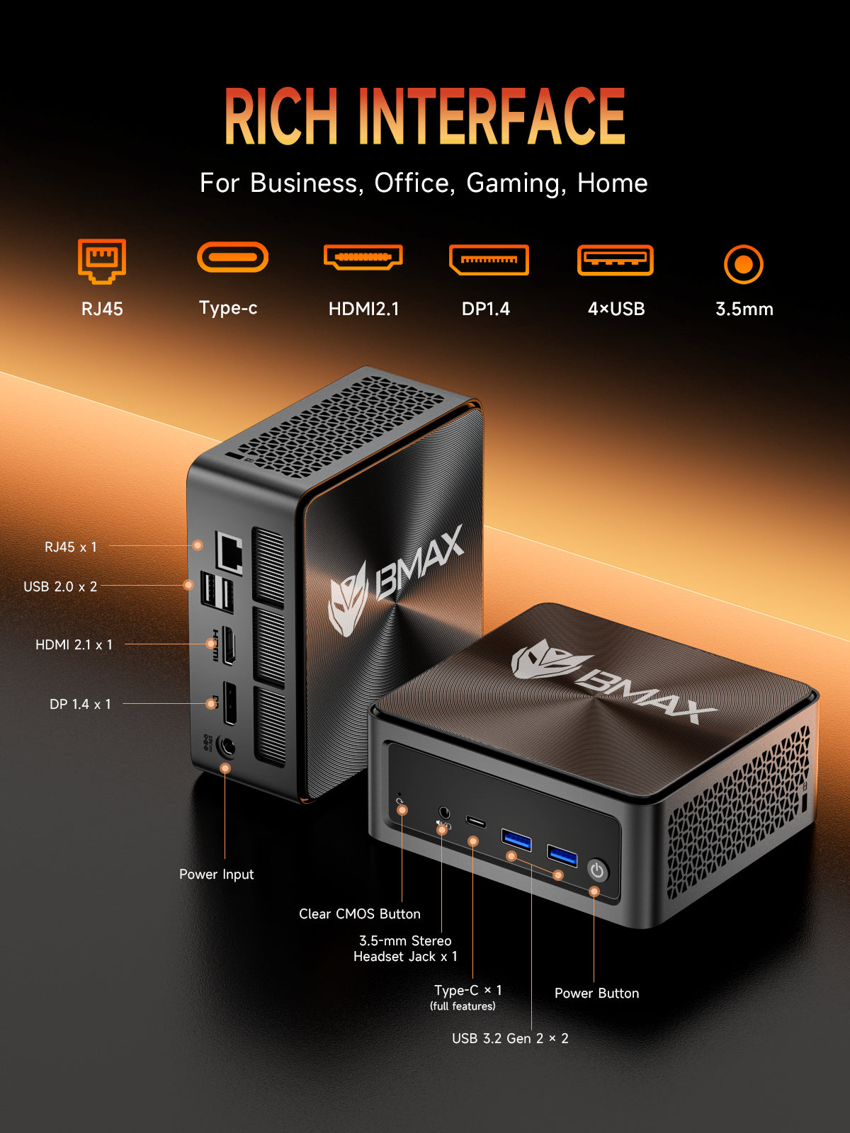 Bmax B5A Pro AMD Ryzen 7 5825U 16GB DDR4 RAM 512 SSD Mini PC
