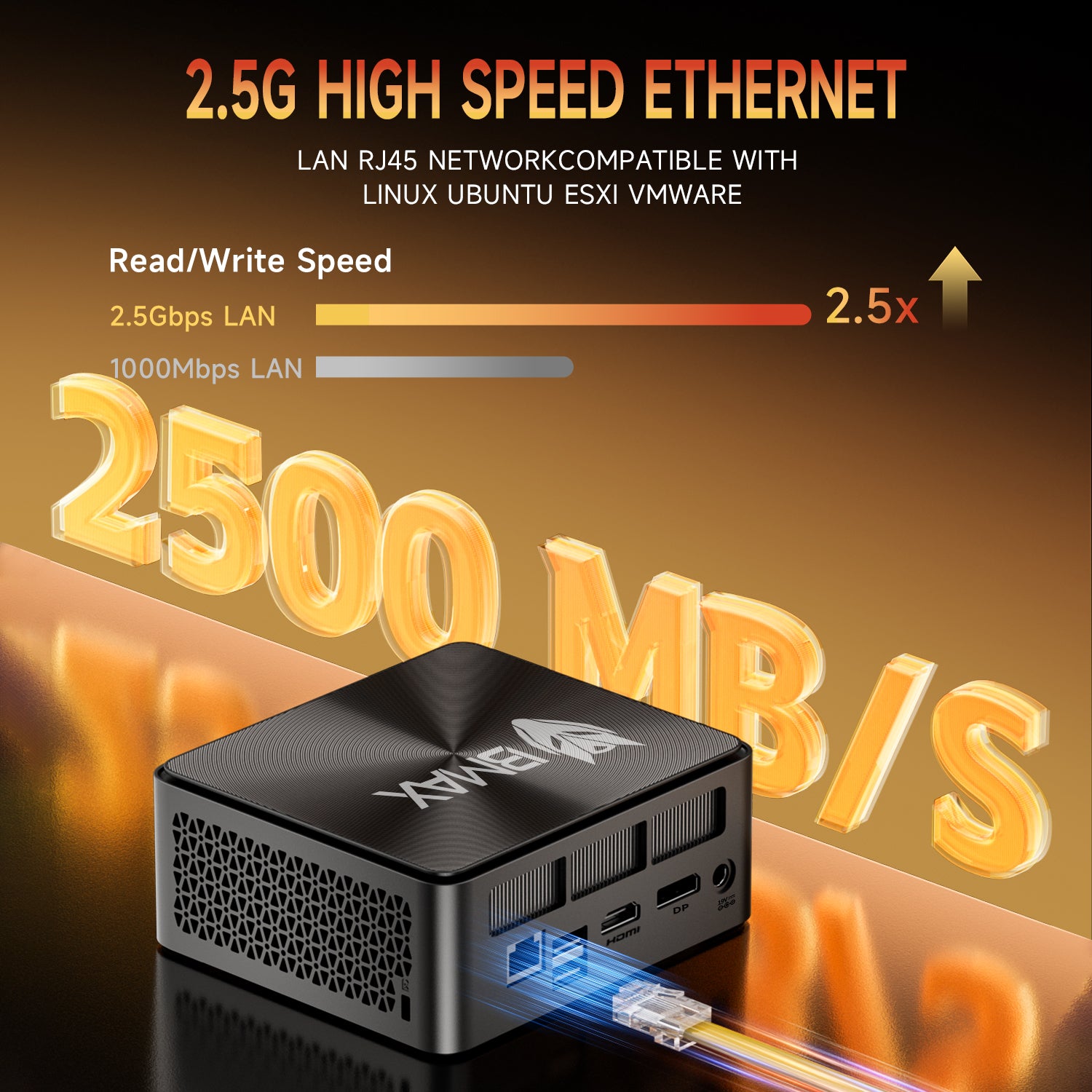 Bmax B7 A Pro USB 3.2 Gen 2 Ports and Gigabit Ethernet LAN Interface