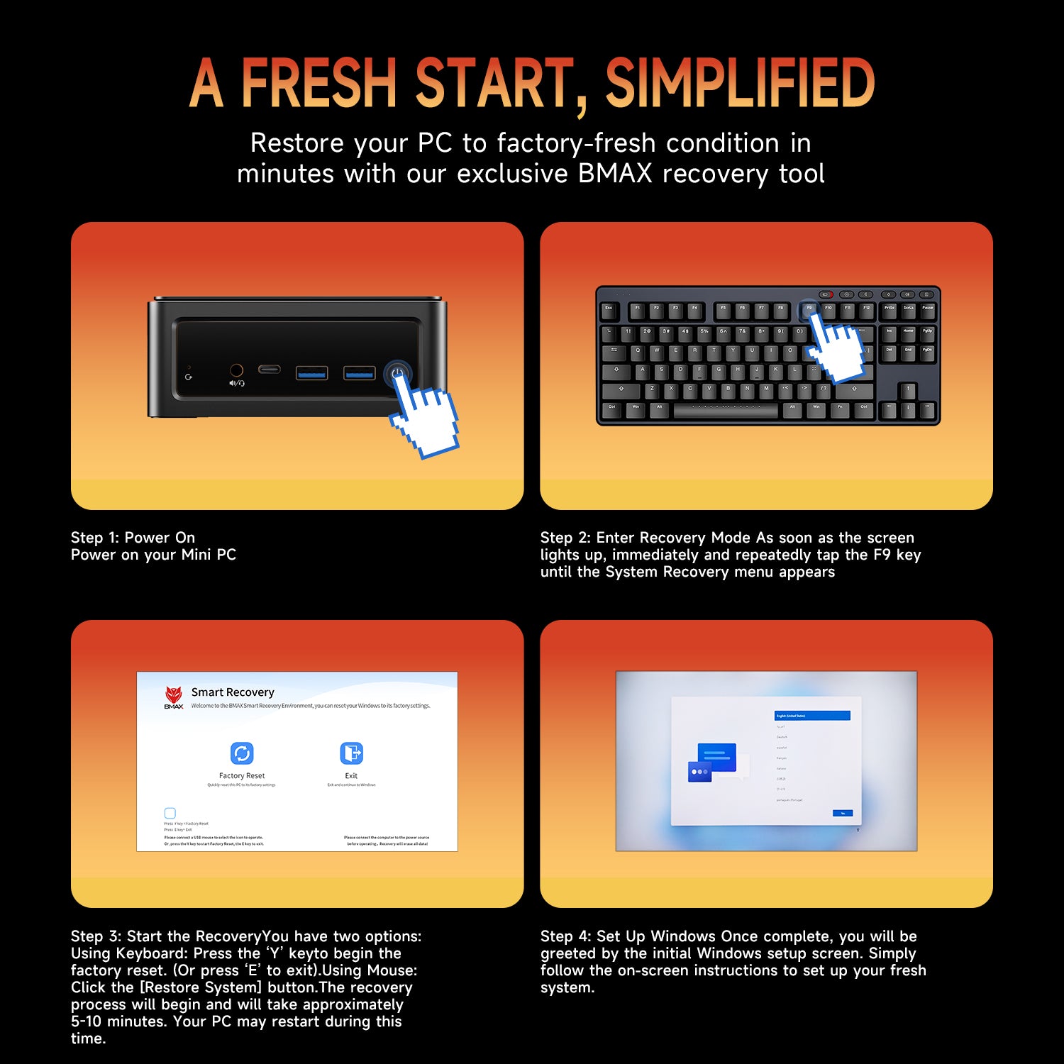 Bmax B7A Pro AMD Ryzen 5 7430U 16GB DDR4 512GB SSD Win11 Pro Mini PC