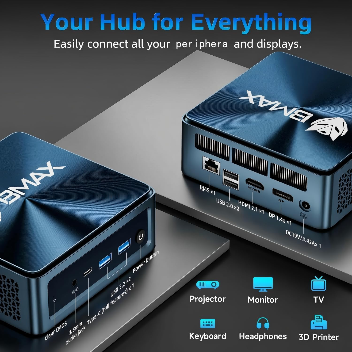 Compact Bmax B9 Plus Desktop Computer Lightweight 400g Design