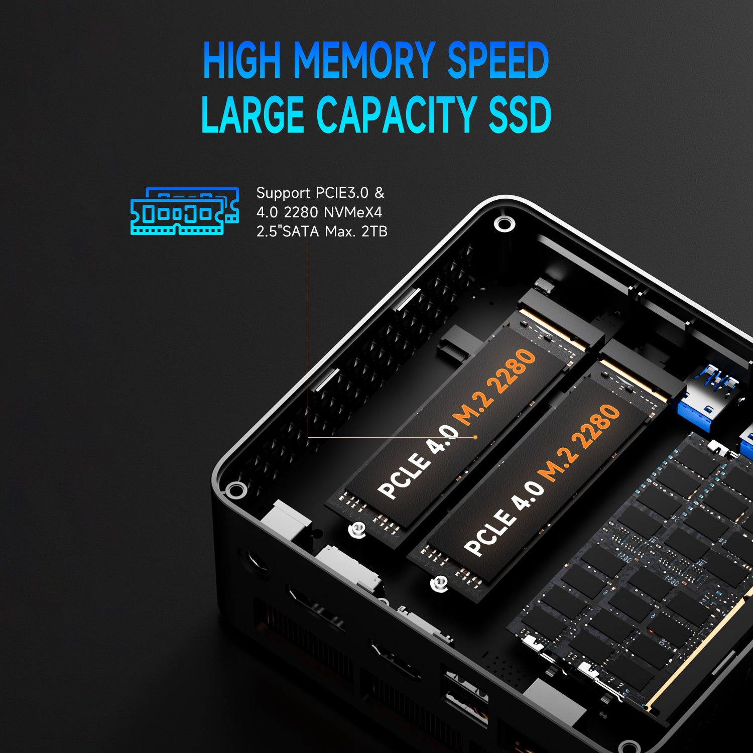 Bmax B9 Power Intel® Core™ i9-12900HK 24GB LPDDR5 RAM 1TB SSD Mini PC