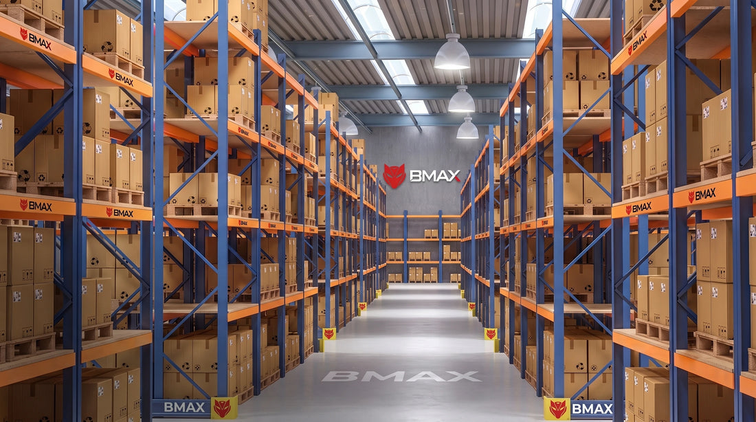 BMAX logistics hub and fulfillment warehouse in the US, ensuring fast global shipping for mini PCs and laptops.