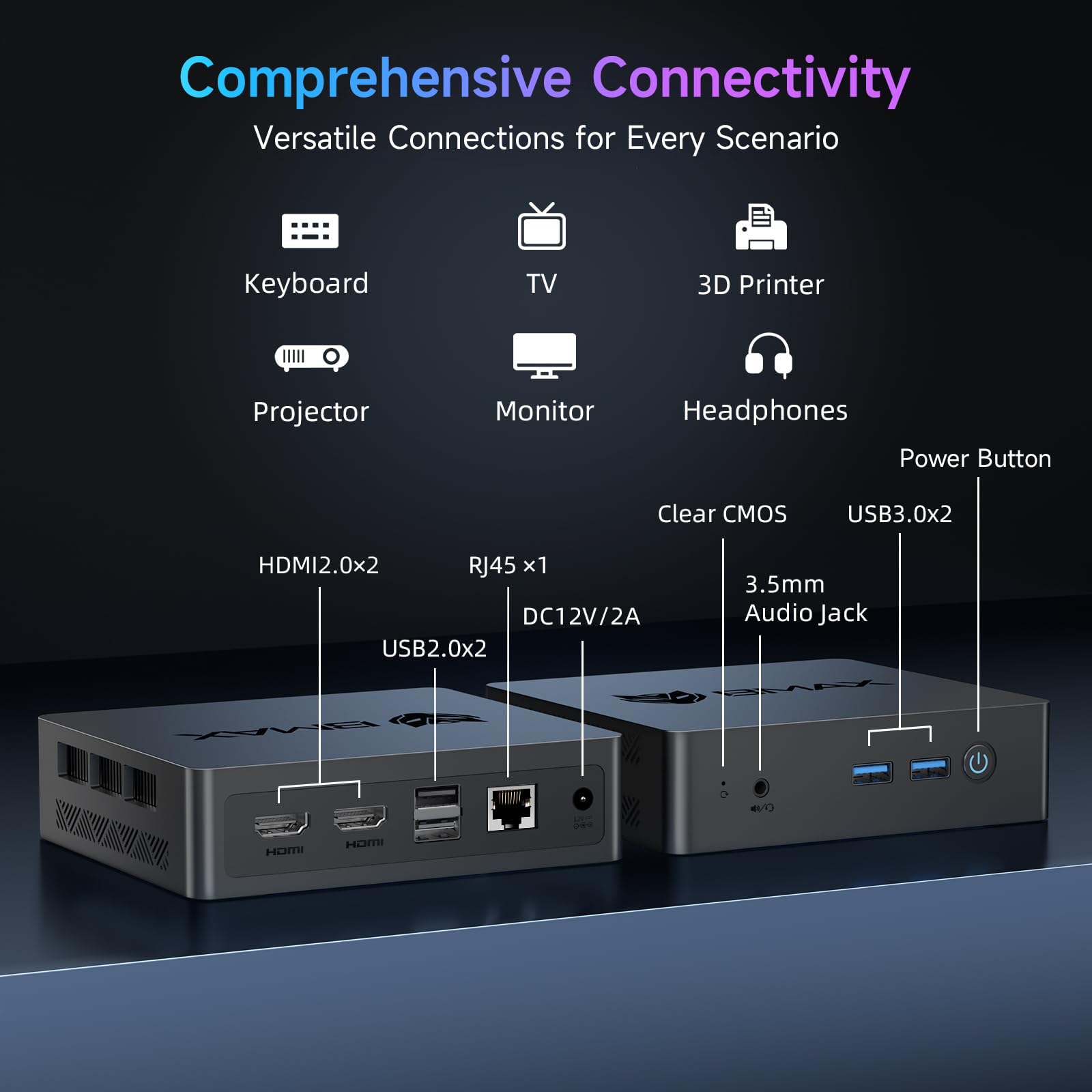Compact Bmax B3 Pro Mini Desktop Computer 270g Lightweight Design